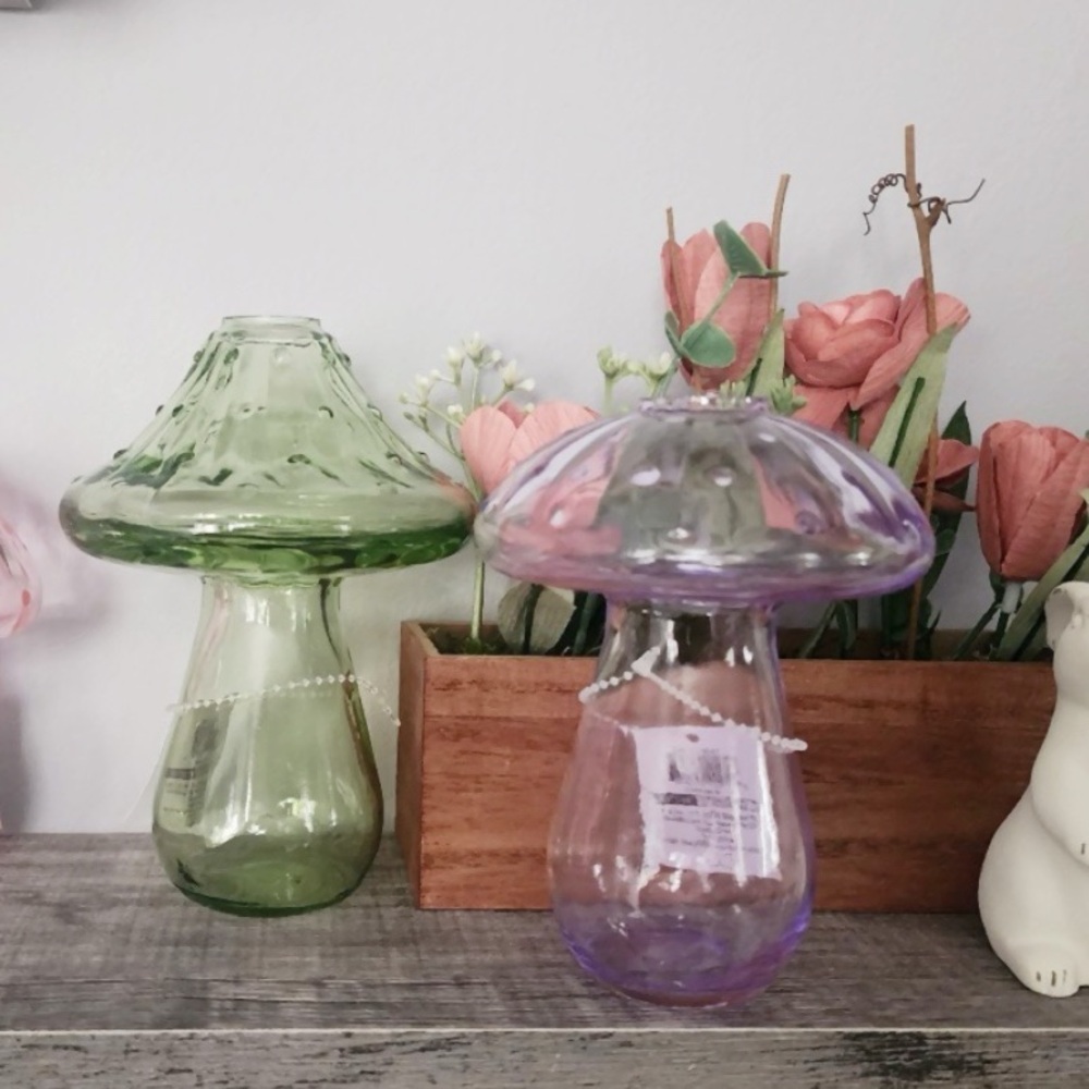 Target Green and Purple Glass Mushroom Mini Vase